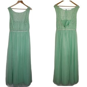 NEW Christina Wu Occasions Suzi Mint Lace Dress
